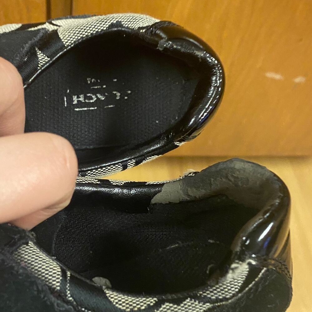 COACH Size 6.5M Jenney No Lace Strap On Sneakers Shoes Women's Casual Canvas - Picture 6 of 11